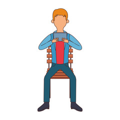 Young man with portable videogame vector illustration graphic design