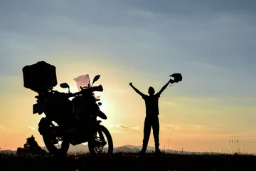 Foto op Canvas ordinary success story for adventurous motorcyclist © emerald_media