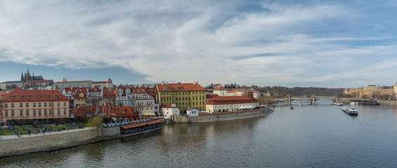 Fototapeta na wymiar Panorama of Prague from Charles bridge