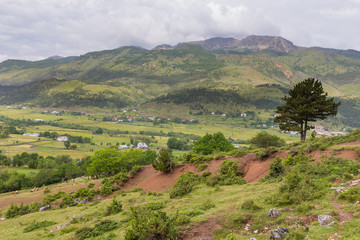 Scenic landscape view in Albanian mountain, Lure National Park.