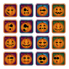 Big set apps icon with Halloween pumpkin