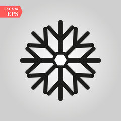 snow flake line web icon on white background