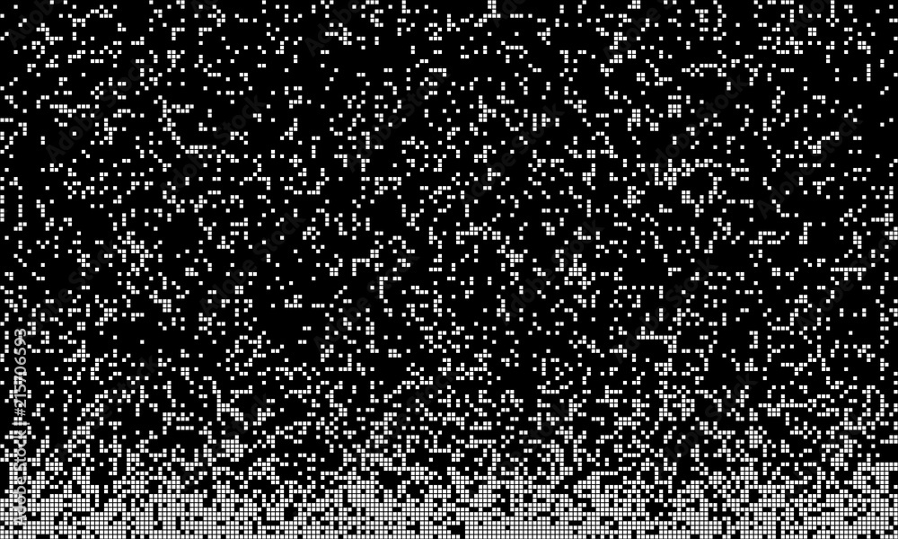Poster Abstract pixel gradient background. Falling pixels. Geometric mosaic background. Vector Illustration.