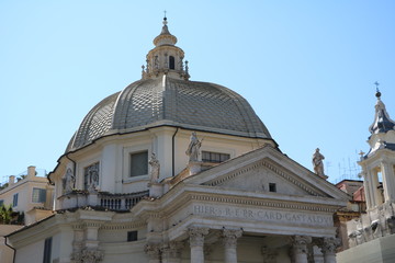 Fototapeta na wymiar Twin Church Santa Maria in Montesanto at Piazza del Popolo in Rome, Italy 