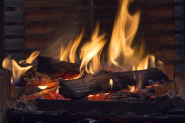 bonfire of coal, fire, smoke