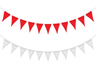 Fototapeta premium Bunting Flag Garland Isolated