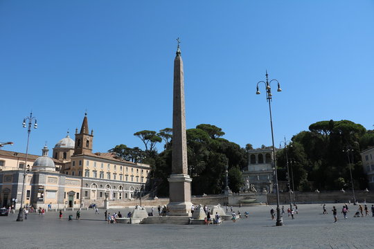 View to Piazza del Popolo in Rome, Italy