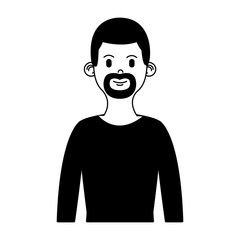Young man cartoon profile vector illustration graphic design