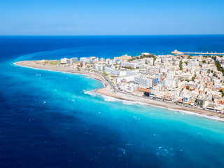 Fototapeta premium Rhodes island city beach, Greece