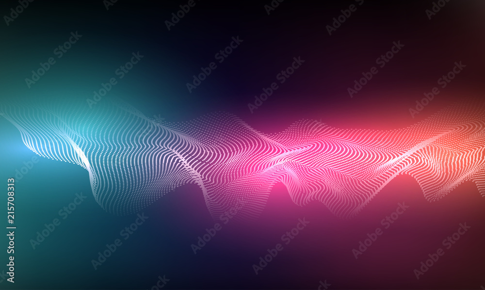 Aufkleber Abstract background with dots lines. Vector particles. Halftone wavy line For business, science, technology design