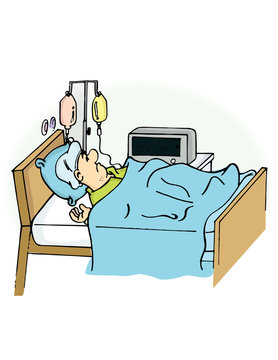 Hombre enfermo hospital 