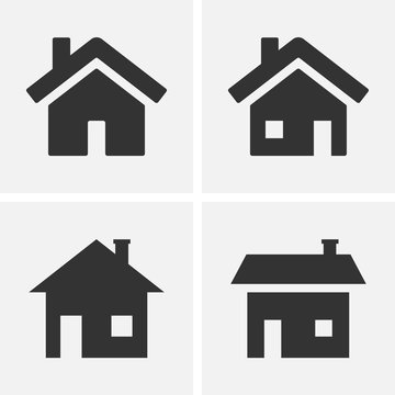 Home icons. Set of house icons isolated.