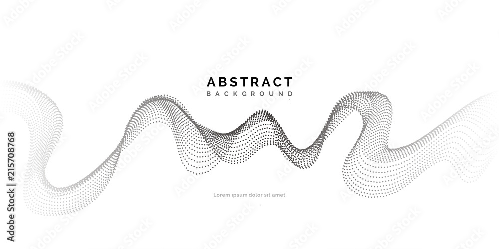 Poster Abstract background with dots lines. Vector particles. Halftone wavy line For business, science, technology design