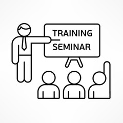 Training seminar linear business concept. Vector illustration.