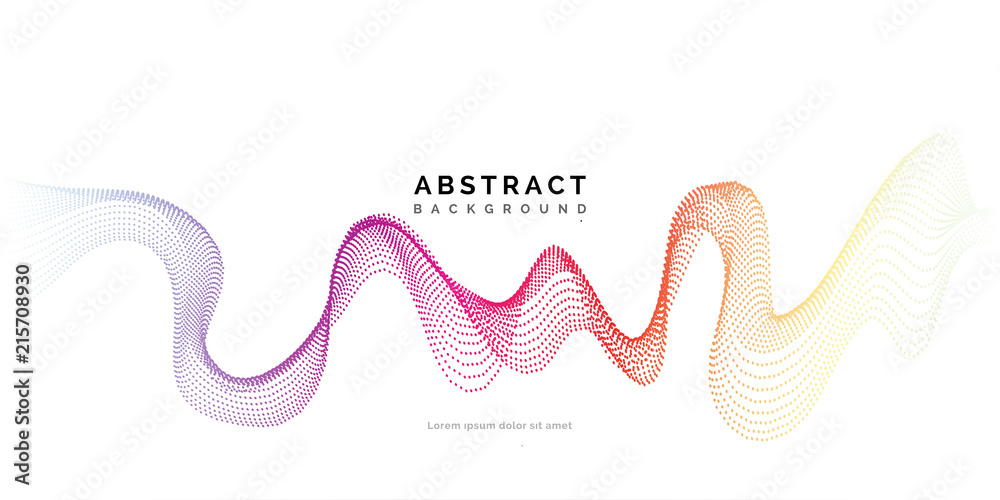 Poster Abstract background with dots lines. Vector particles. Halftone wavy line For business, science, technology design