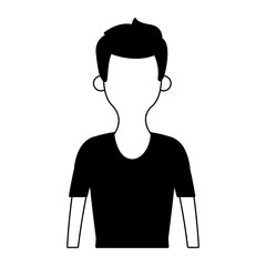 Young man cartoon profile vector illustration graphic design