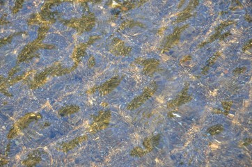 Wasseroberfläche am Fluss bei Sonnenschein