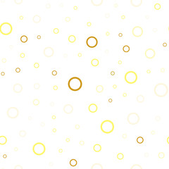 Dark Yellow vector seamless background with bubbles.