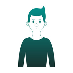 Young man cartoon profile vector illustration graphic design