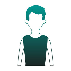 Young man cartoon profile vector illustration graphic design