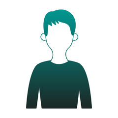 Young man cartoon profile vector illustration graphic design