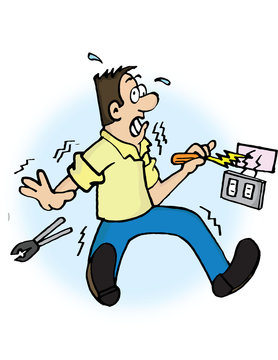 Trabajador electrocutado herramientas