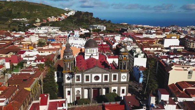 View from the height on Cathedral and townscape San Cristobal De La Laguna, Tenerife, Canary Islands, Spain