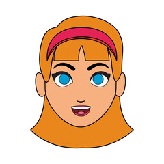 Young woman face cartoon vector illustration graphic design