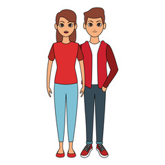 Young couple cartoon vector illustration graphic design