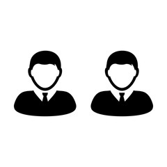 Group icon vector male persons symbol avatar for business team management in flat color glyph pictogram illustration