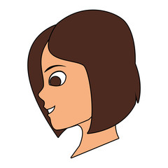 Woman profile head vector illustration graphic design