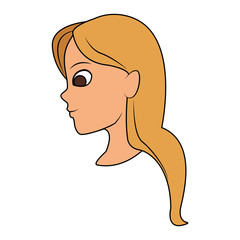 Woman profile head vector illustration graphic design