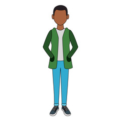 Young man cartoon vector illustration graphic design