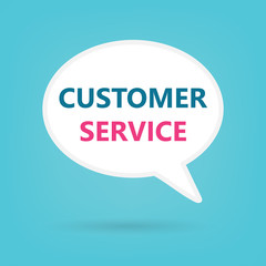 customer service written on speech bubble- vector illustration