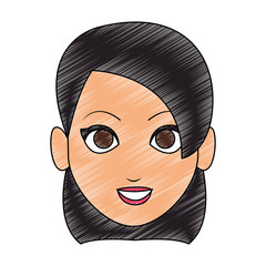 Young woman face cartoon vector illustration graphic design