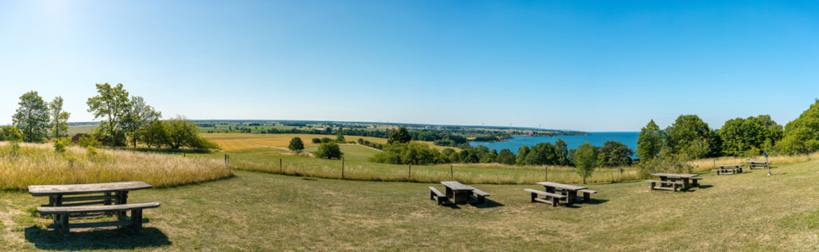 Beautiful summer panorama view at the V&auml;ttern lake in Sweden