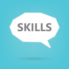 skills word on speech bubble- vector illustration