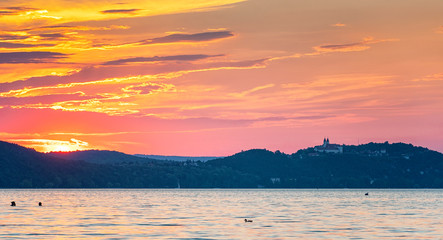 Sunset over lake Balaton