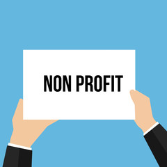 Man showing paper NON PROFIT text 