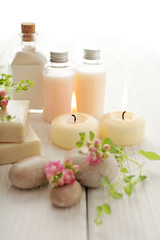 SPA still life with aromatherapy candles
