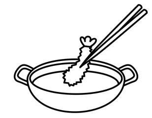 海老天箸鍋(線画)