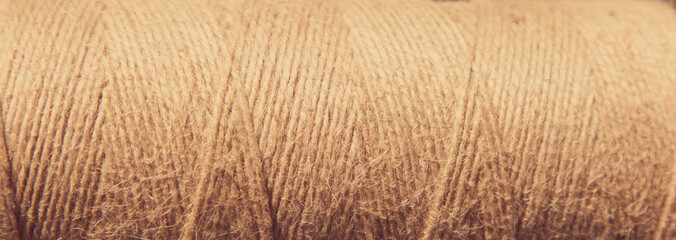 Close up of old cord texture and pattern background for design and text