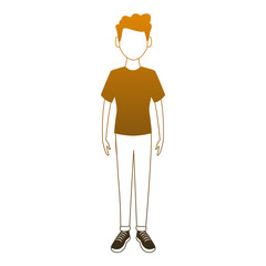 Young man cartoon vector illustration graphic design