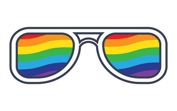 Glasses with rainbow lenses