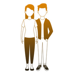 Young couple cartoon vector illustration graphic design