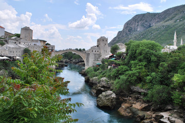 Obraz premium The Landscape In Mostar, Bosnia and Herzegovina