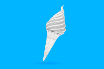 Ice cream waffle cone summer graphic background. 3D rendering