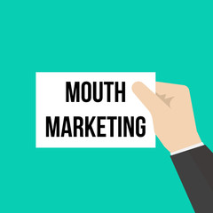 Man showing paper WORD MOUTH MARKETING 