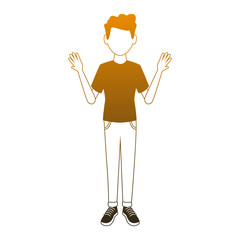Young man cartoon vector illustration graphic design