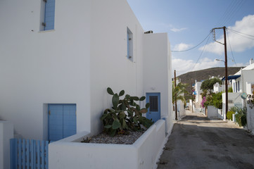 Typical Whitewashed Houses in Adamantas, Milos, Greece